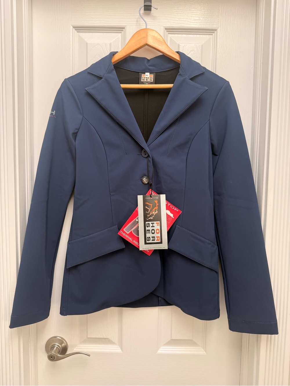 NWT For Horses Equestrian Show Jacket Coat Navy Blue size Medium